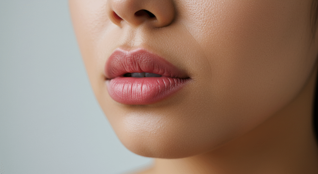 plump beautiful lips and skin